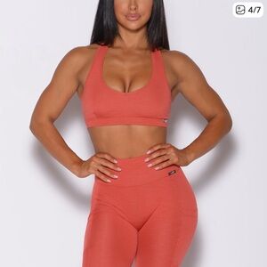 bombshell Pocket Rib sports bra burnt orange small